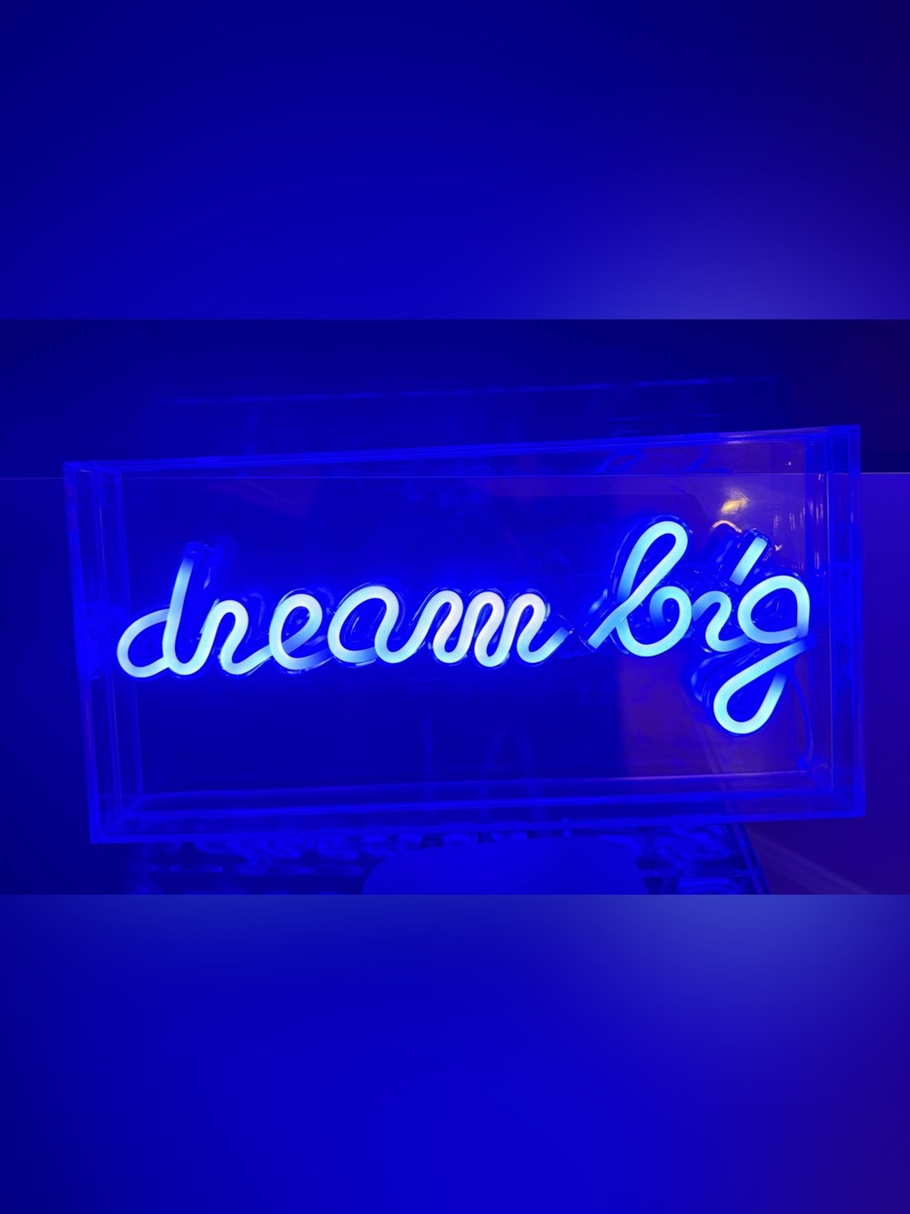 Blue "Dream Big” Neon Wall Art Sign